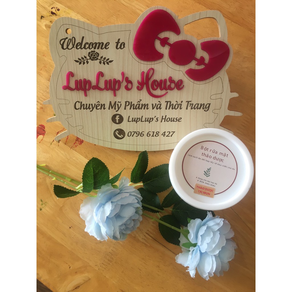 Bột rửa mặt thảo dược 100% thiên nhiên kết hợp tẩy tế bào chết 100gr (handmade) | BigBuy360 - bigbuy360.vn