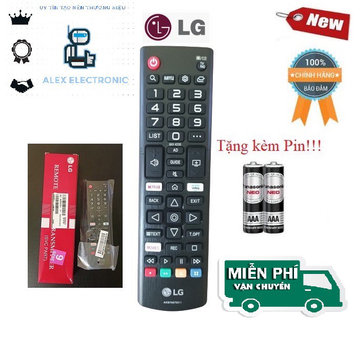 Điều khiển tivi LG 2020 AKB75675311 dùng cho tất cả các đời TV LG- Hàng mới chính hãng 100% Tặng kèm Pin-Điện tử Alex