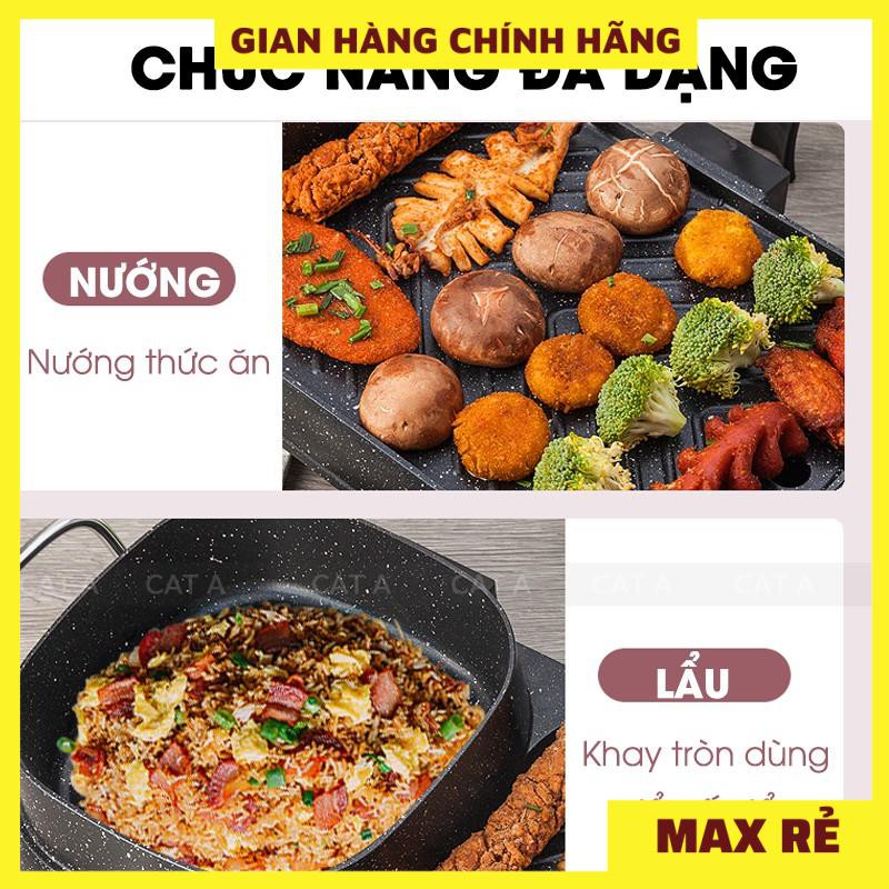 Bếp Lẩu Nướng, Bếp lẩu điện đa năng không khói Nấu Lẩu, Chiên, Xào, Rán - Nhanh chín thực phẩm, tiết kiệm