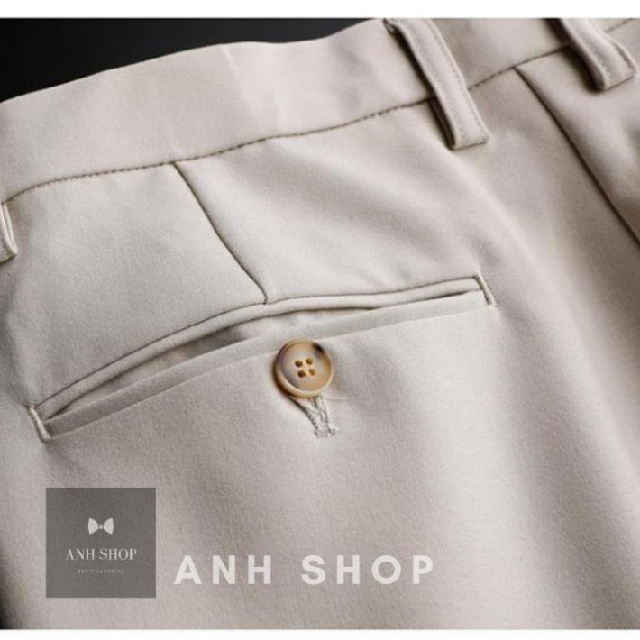 Quần Tây Âu Nam Trắng Kem dáng côn, vải cotton đẹp, chất co giãn cao cấp, phong cách công sở lịch lãm thời trang | BigBuy360 - bigbuy360.vn