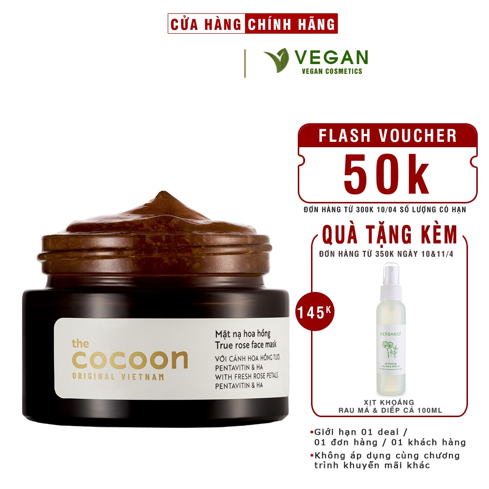 Mặt nạ hoa hồng cocoon 30ml (true rose face mask)