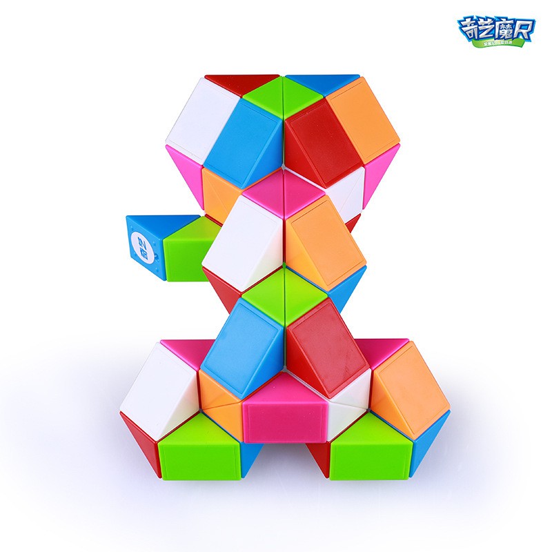 Qiyi rainbow 72/60/48/36/24 Segments Magic Ruler Magic Snake Puzzle Toys Bộ mô hình Qiyi 72/60/48/36/24 mảnh thủ công