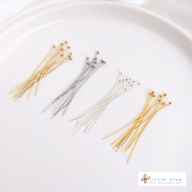 Kim Đồng Mạ Vàng 18K Đầu Tròn Dùng Làm Bông Tai DIY