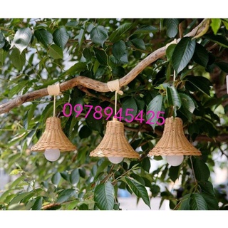 Chụp đèn tre đèn mây tre đan mini