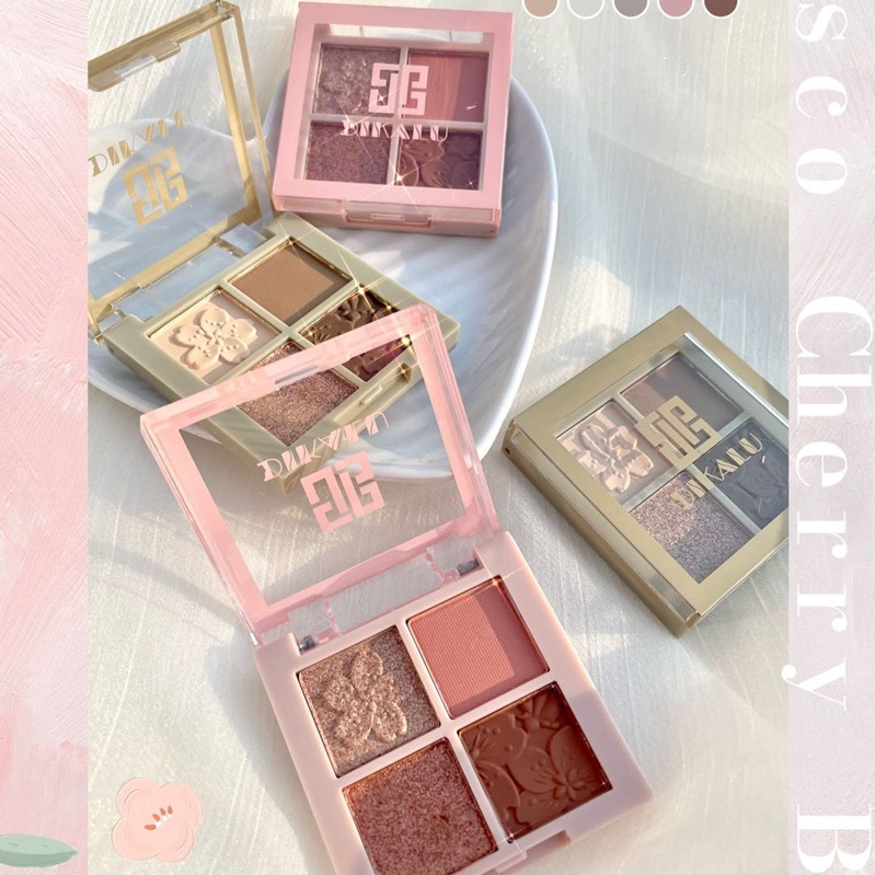 Bảng phấn mắt DIKALU bốn màu lì và ánh ngọc trai thời trang