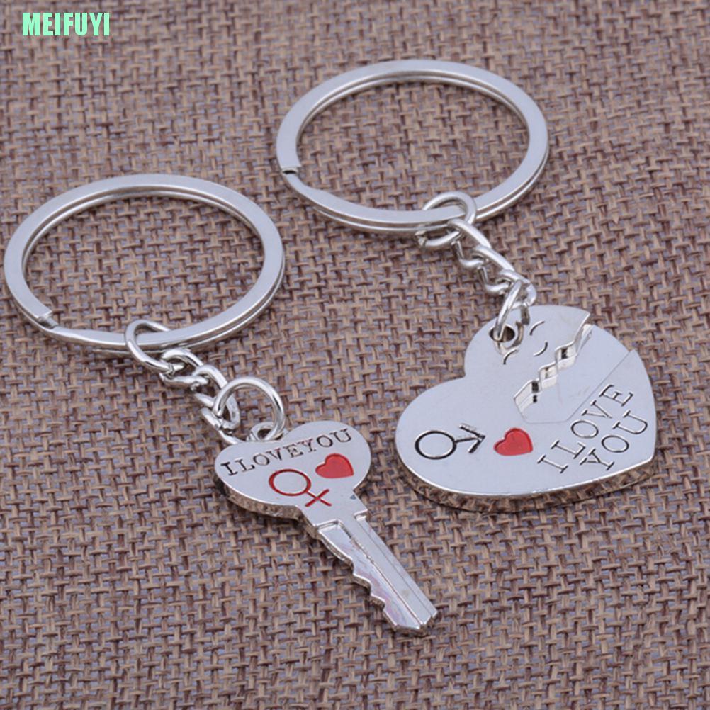 Set 2 Móc Khóa Cặp Hình Trái Tim Xinh Xắn