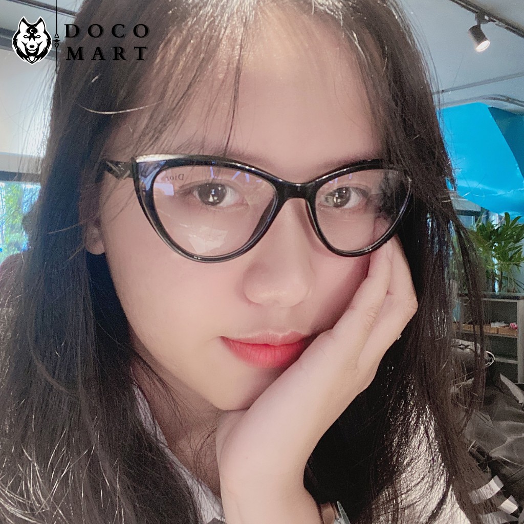 Mắt kính thời trang nữ DOCO gọng kính giả cận mắt mèo gọng nhựa pha kim loại hot trend | BigBuy360 - bigbuy360.vn