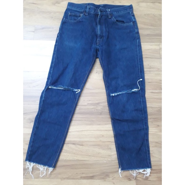 Set sơ mi Freesize + baggy jeans rách gối
