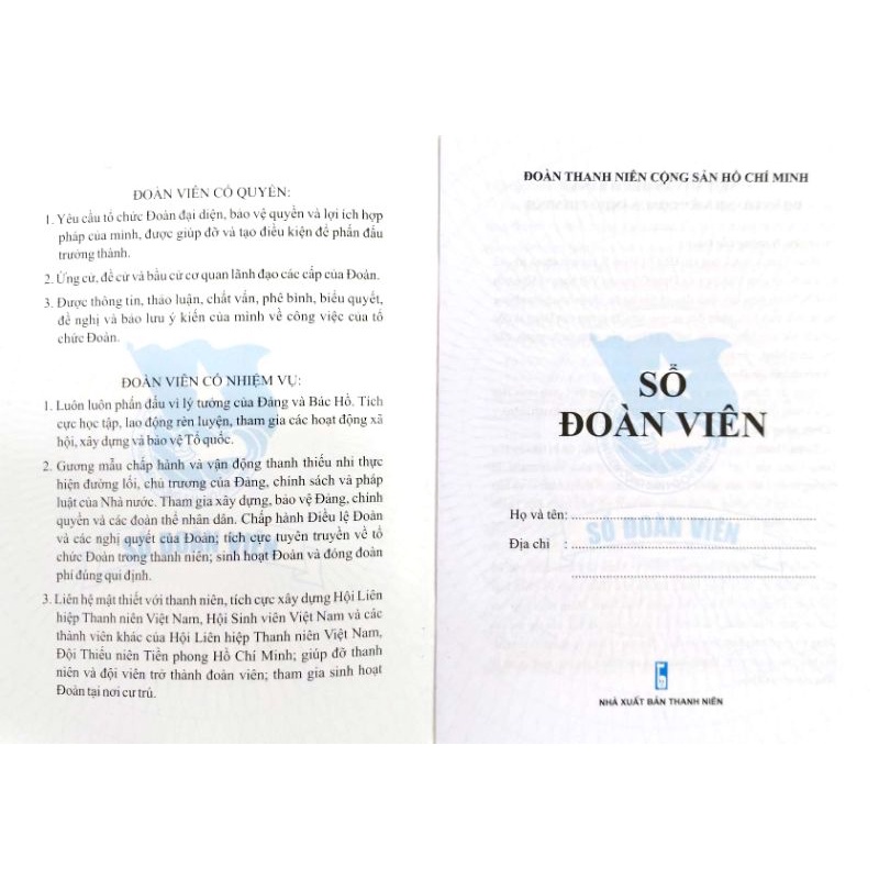 Sổ đoàn viên màu hồng, , GIÁ BÌA 10.000đ, mẫu mới nhất 2023