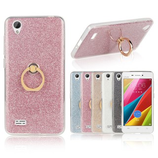 Ốp lưng TPU trong suốt trang trí kim tuyến có giá đỡ vòng nhẫn cho VIVO Y31