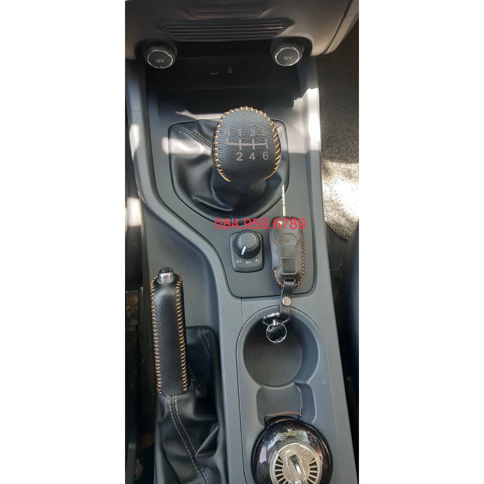 Combo bọc cần số phanh tay tất cả các đời Ford Ranger số sàn da bò thật 100%