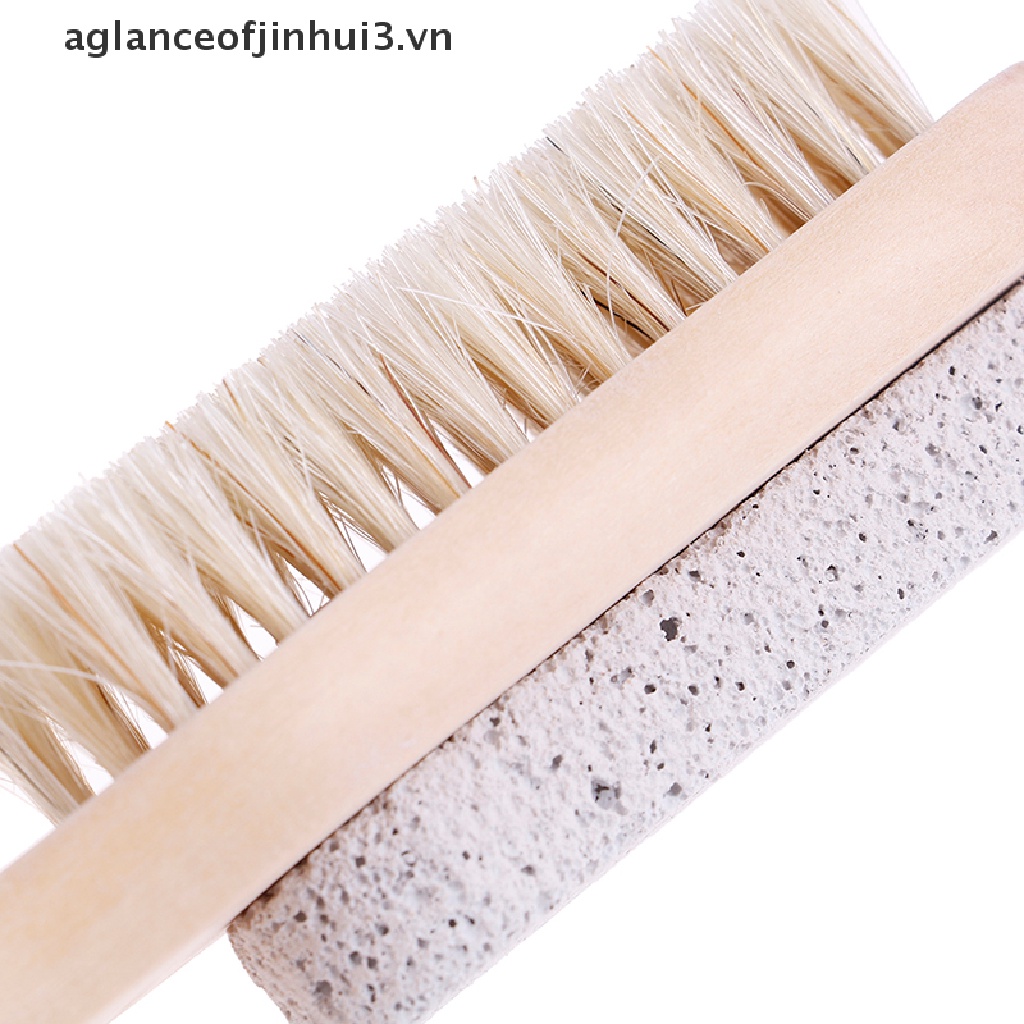 [Hàng mới về] Bàn chải cán gỗ đá bọt và lông mài da chết chăm sóc chân
