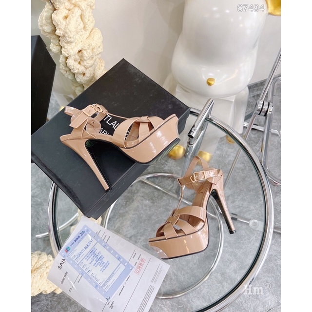 Sandal cao gót ysl đúp