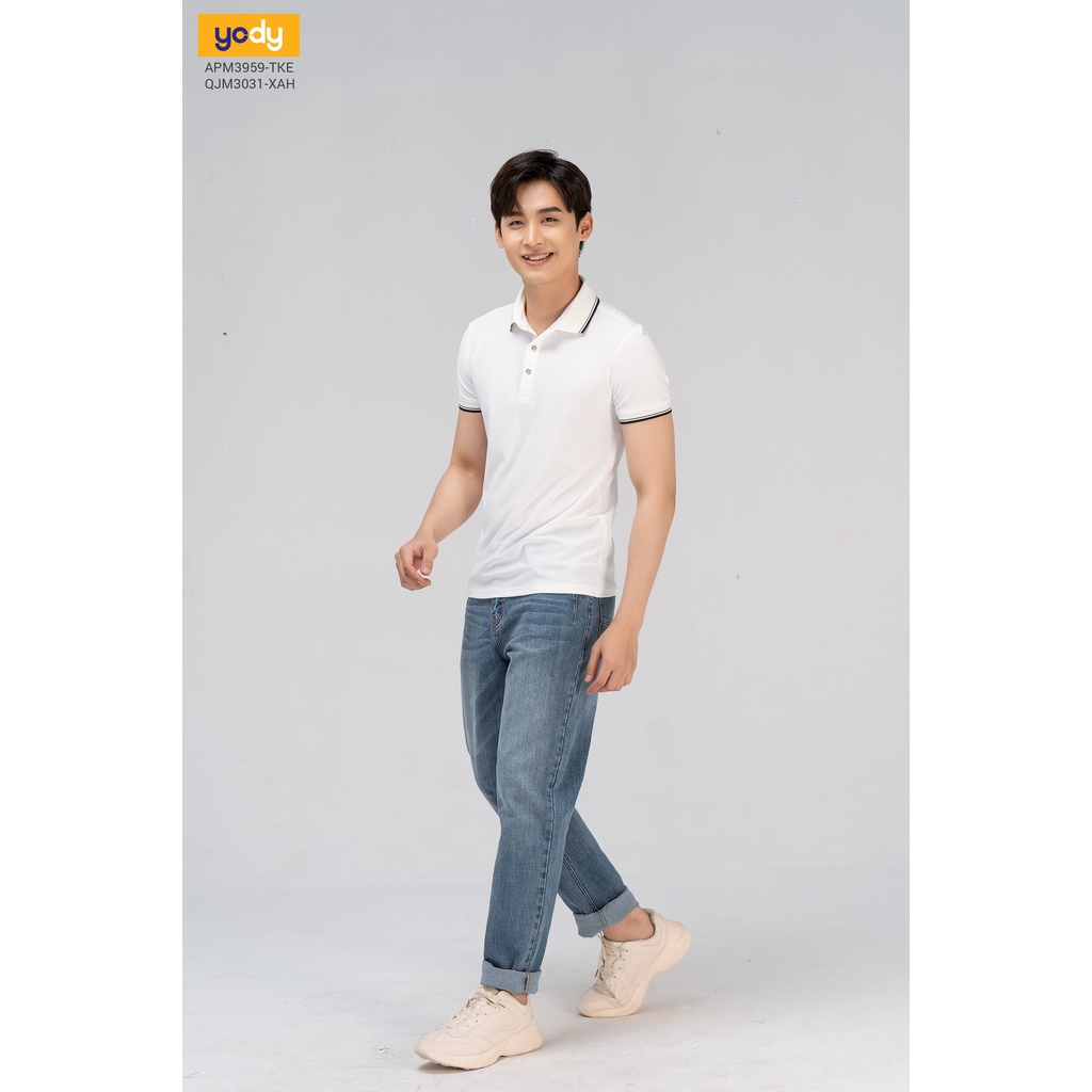 Áo phông polo nam airy cool bo kẻ YODY chính hãng - APM3959