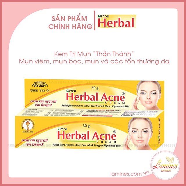 Thảo Dược Omni Herbal Acne 30g Chấm Mụn Từ Ấn Độ