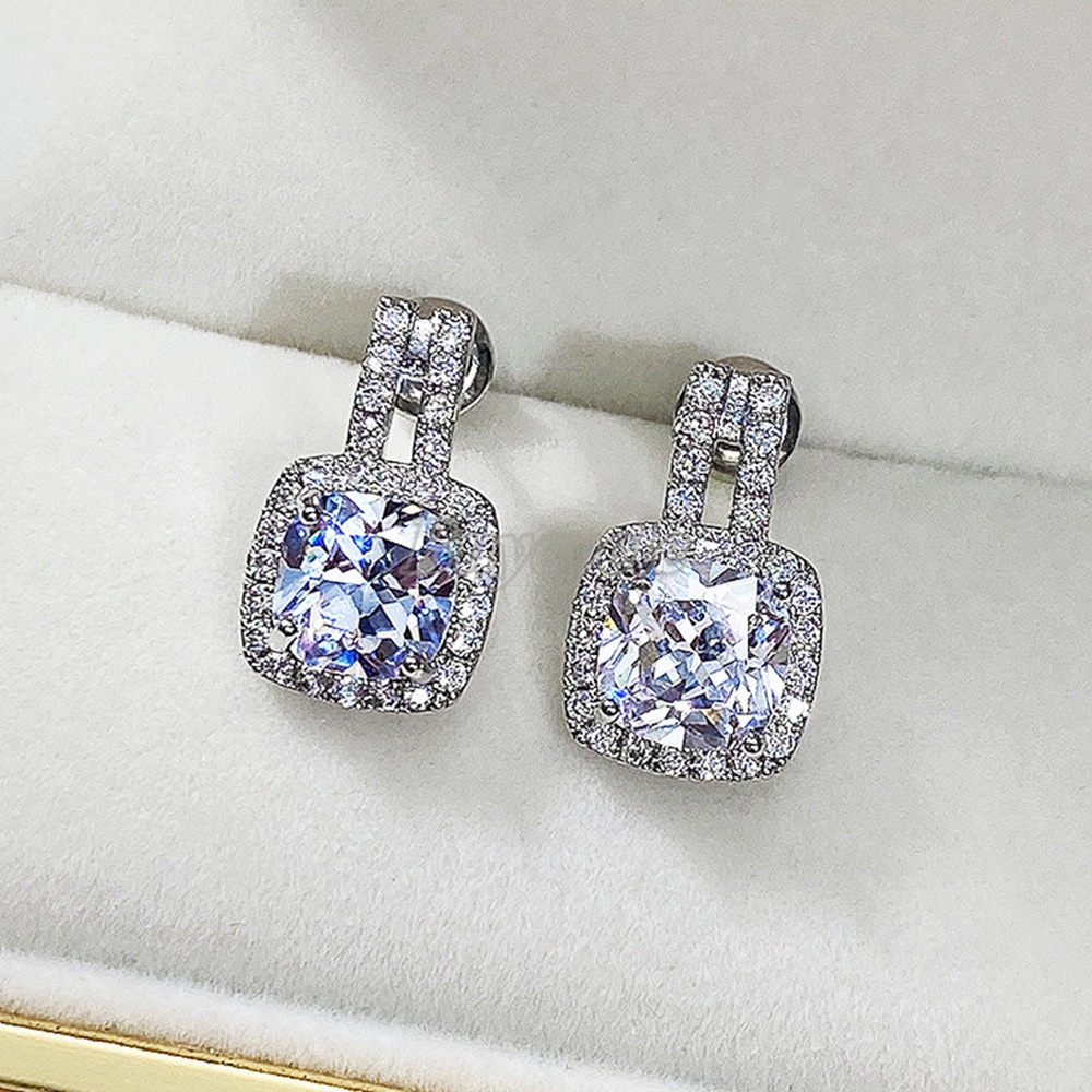 Bông Tai Hình Giọt Nước Đính Đá Zircon Thời Trang Lãng Mạn Cho Nữ