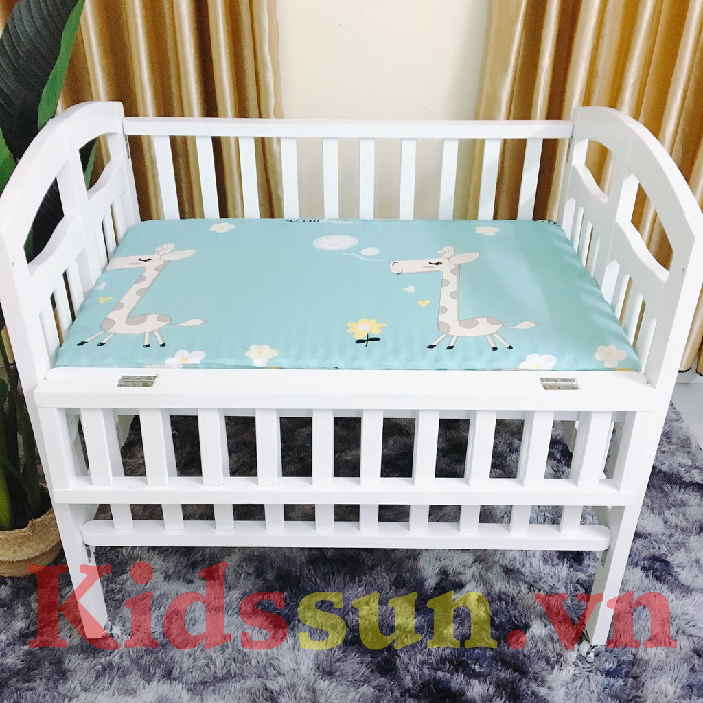 Đệm, Nệm cũi Cho Bé, Chất Liệu Bông Ép 100% Tự nhiên, Mua thêm 1SP Ga Cotton tặng kèm Ga Chống Thấm, Bảo Hành 6 Tháng