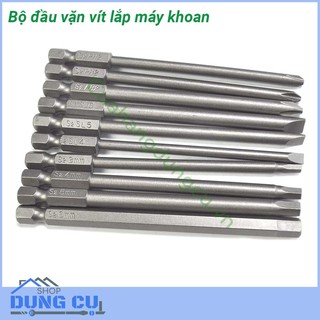 Bộ 10 đầu vặn vít lắp máy khoan