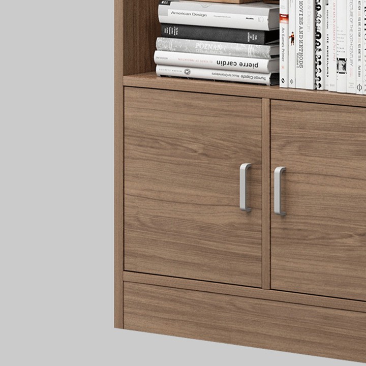 Kệ sách gỗ hiện đại nhiều ngăn màu trắng, nâu, vàng trang trí phòng khách - Tủ gỗ để đồ thông minh decor phòng đẹp 1m8