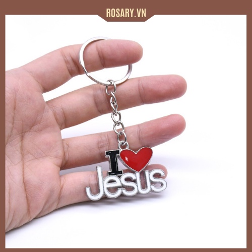 Móc khóa Công giáo I Love Jesus, quà tặng Công Giáo đẹp