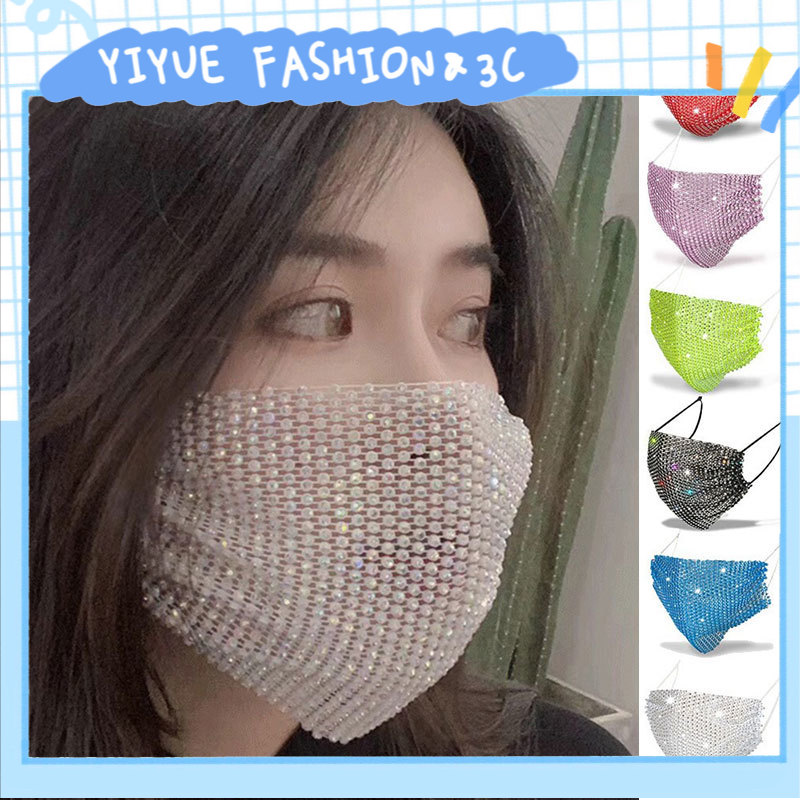 Khẩu Trang Đính Kim Cương Giả Lấp Lánh Thời Trang Cho Nữ