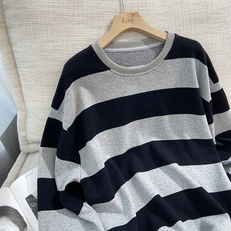 Áo Sweater Cổ Tròn Họa Tiết Kẻ Sọc Thiết Kế Mới Đơn Giản Thời Trang Mùa Thu Dành Cho Nữ