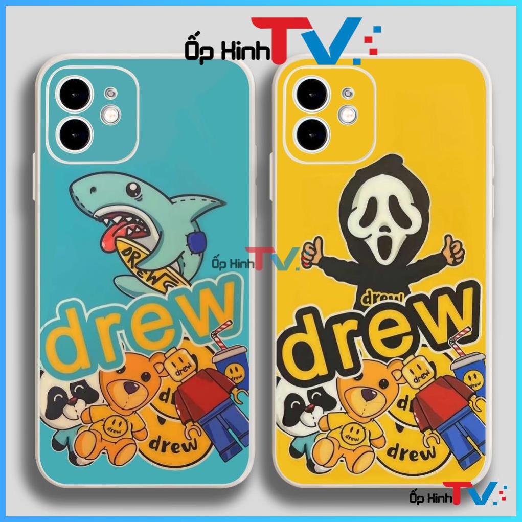 Ốp lưng iPhone Drew cạnh viền vuông silicon mềm dẻo cho iphone 6/6s/7/8/X/XS/XR/11/12/13 Pro Plus Max cute dễ thương đẹp