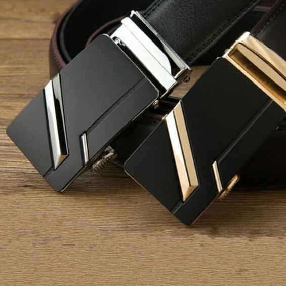Thắt Lưng Da Nam 2 Vạch Khóa Tự Động Cao Cấp Không Gỉ , Dây Da Mềm Đẹp Thời Trang Nam Tính