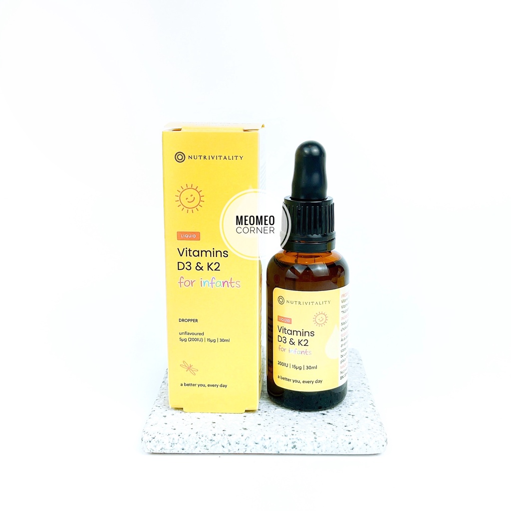 Vitamin D3 &amp; K2 MK7 cho bé Nutrivitality Anh D3K2 D3 K2 D3&amp;K2