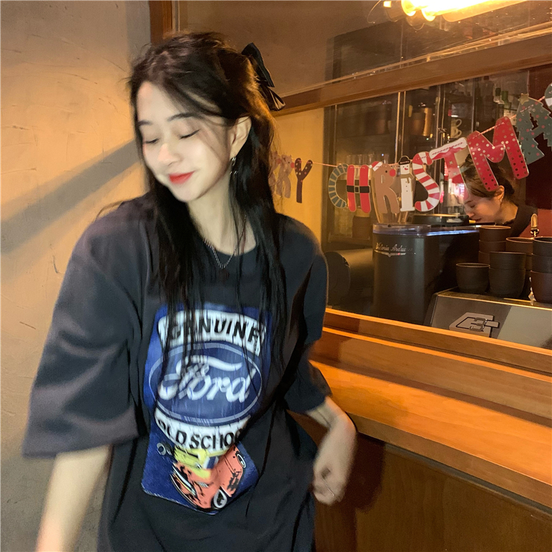 SUXI Áo Thun Nữ Ngắn Tay In Họa Tiết