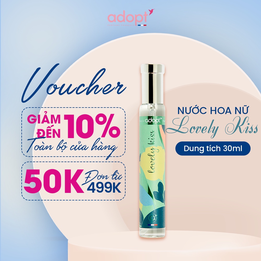 Nước hoa nữ thơm lâu chính hãng Adopt' LOVELY KISS Hương thơm bí ẩn - Nước hoa Pháp chính hãng 30 ml