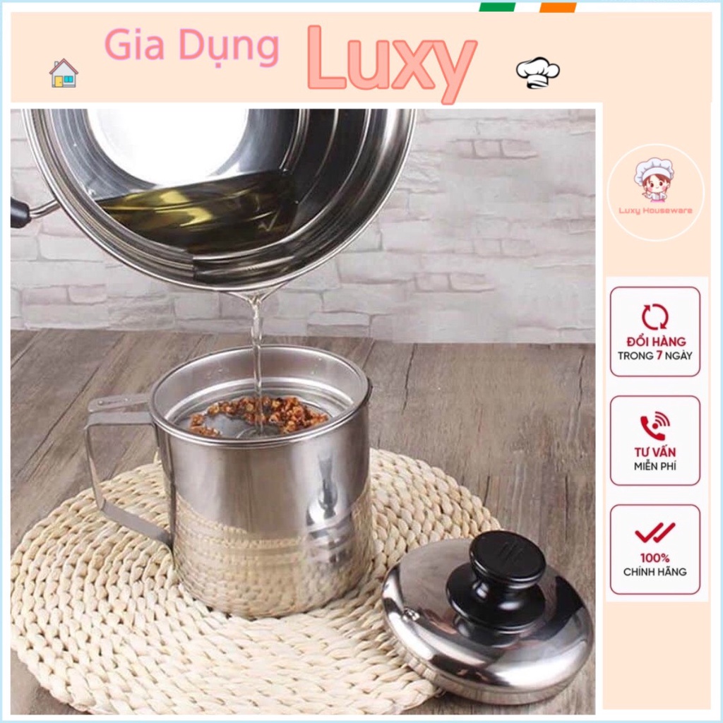 Ca Lọc Dầu Inox 304 Không Thấm, lọc dầu cực trong - Luxy Houseware