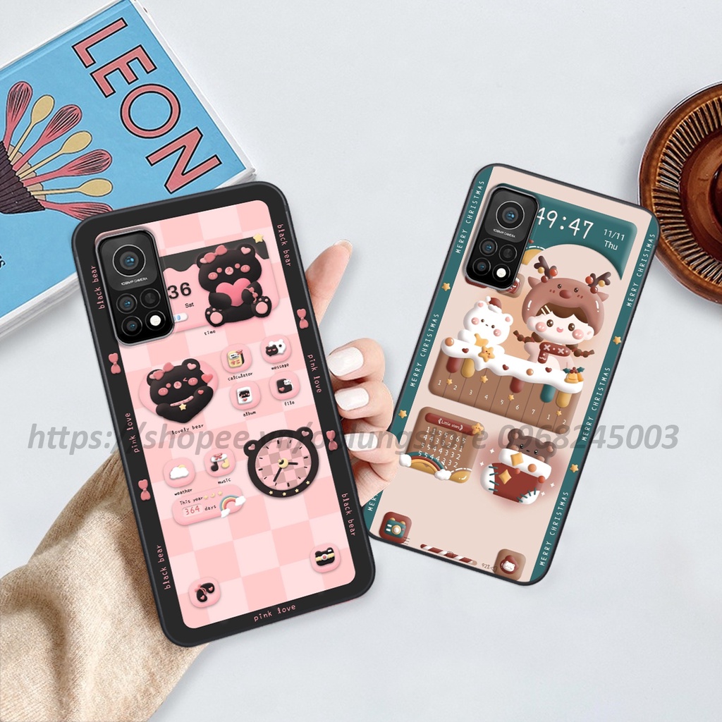 Ốp lưng Xiaomi Mi 10T / 10T Pro in hình 3D gấu,thỏ cute dễ thương