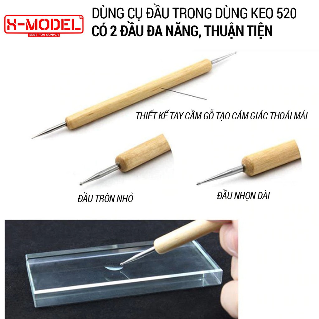 Dụng cụ đầu trong dùng keo 502, hỗ trợ dán mô hình, chi tiết nhỏ XM02 không để lại vết keo, giúp kết dính dễ dàng XMODEL