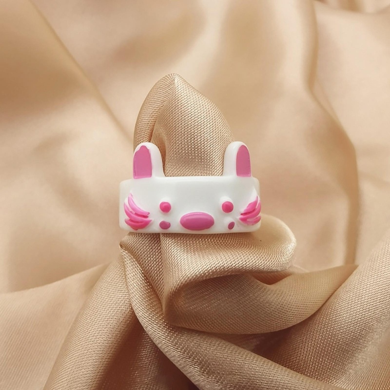 Nhẫn Nhựa Resin Gọn Nhẹ Hình Thỏ Nhiều Màu Dễ Thương Cho Nữ
