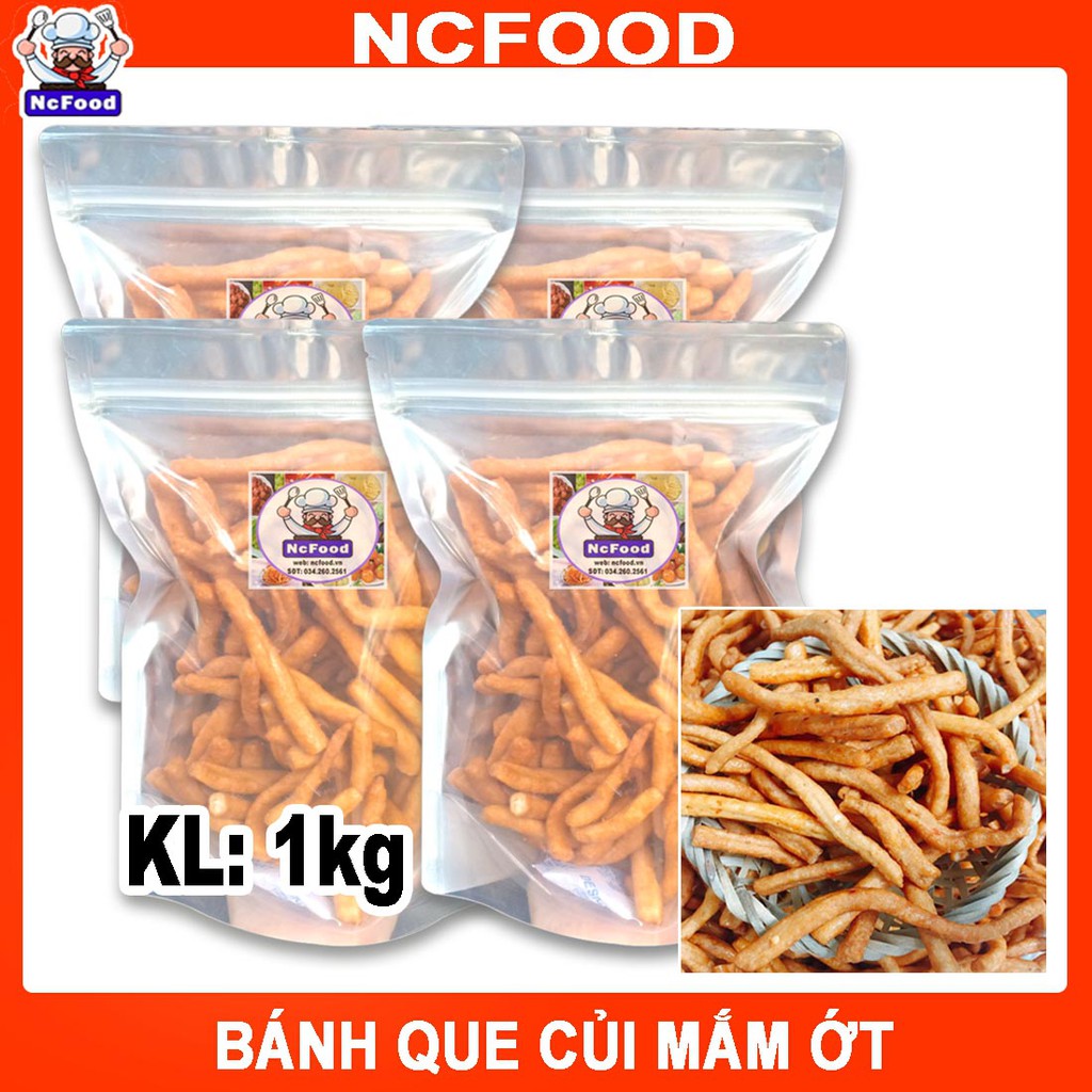[1KG (4 túi 250g)] Bánh Que Củi Mắm Ớt/ Bánh Thèo Lèo Mắm Ớt (NCFOOD)