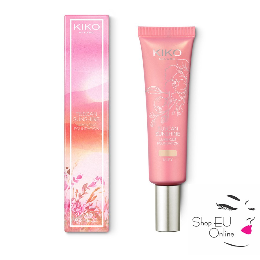 Kem nền dưỡng ẩm Kiko - độ che phủ mịn - mỏng tự nhiên- Tuscan Sunshine Luminous Foundation