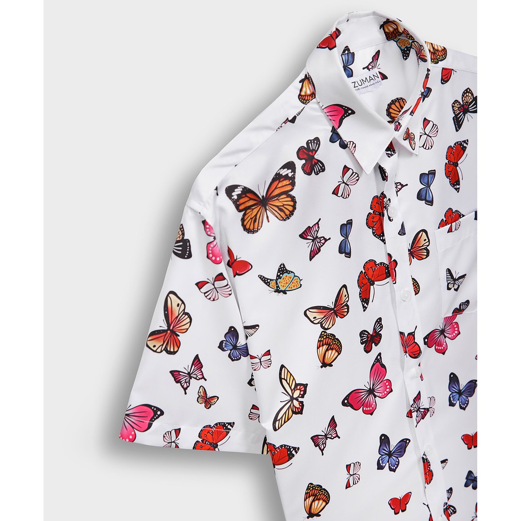 Áo sơ mi nam họa tiết tay ngắn Butterfly Shirt ASM200 ZUMAN chất lụa vân chéo, thoáng mát, không bị rút vải | BigBuy360 - bigbuy360.vn