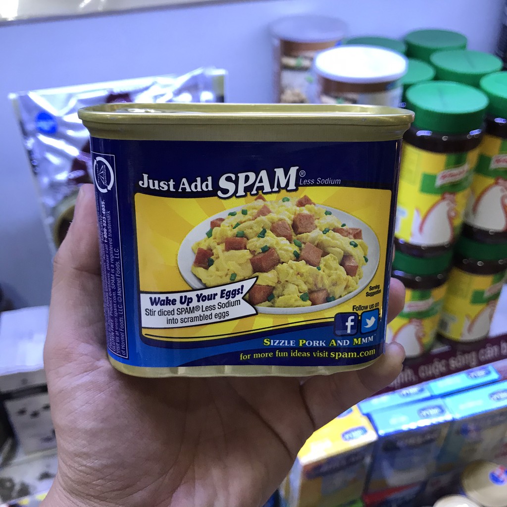 Thịt Hộp SPAM 25% Less Sodium Ít Mặn 340g Của Mỹ