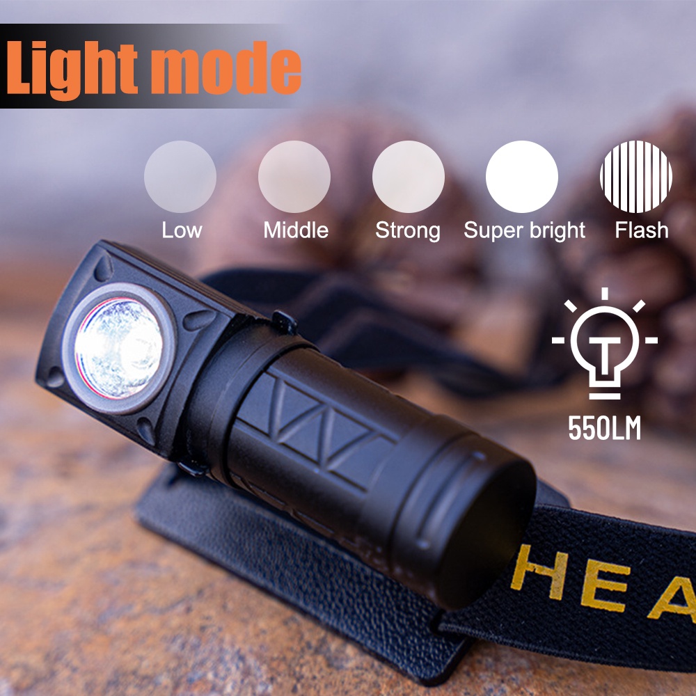 Đèn Pha led Đa Năng Hình Chữ l 550lm t201 xpg 900Lm°Công Tắc Ấn Điều Chỉnh Pin 16340 Ipx66340