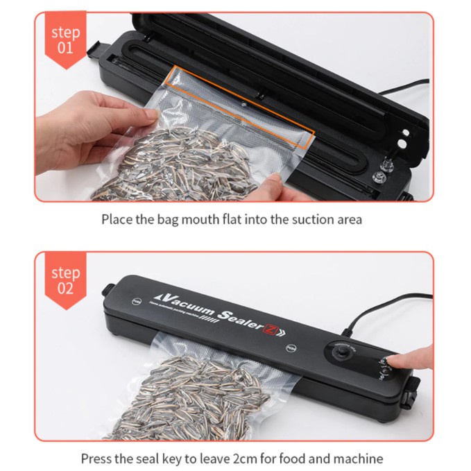 Máy Hút Chân Không Đóng Gói Thực Phẩm Vacuum Sealer Bảo Quản Thực Phẩm Tiện Ích Cho Gia Đình