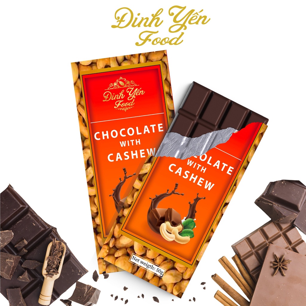 Socola Mix Hạt Điều DinhYen 50g đồ ăn vặt siêu ngon giá rẻ