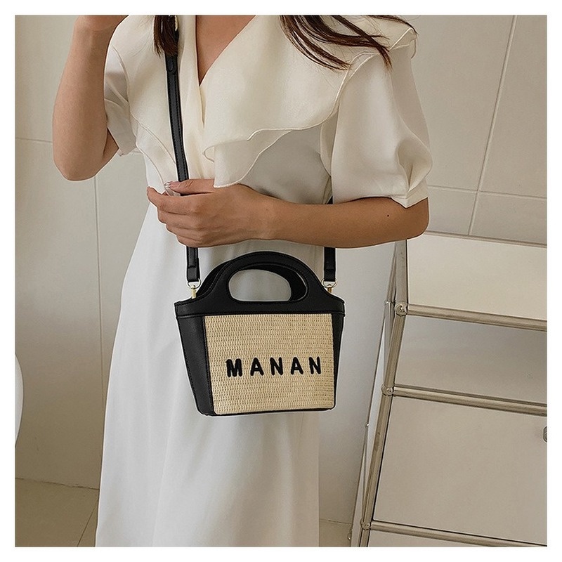 Túi Rơm Đeo Chéo mini Ghép Mảnh Mẫu 2022 Gylb1586