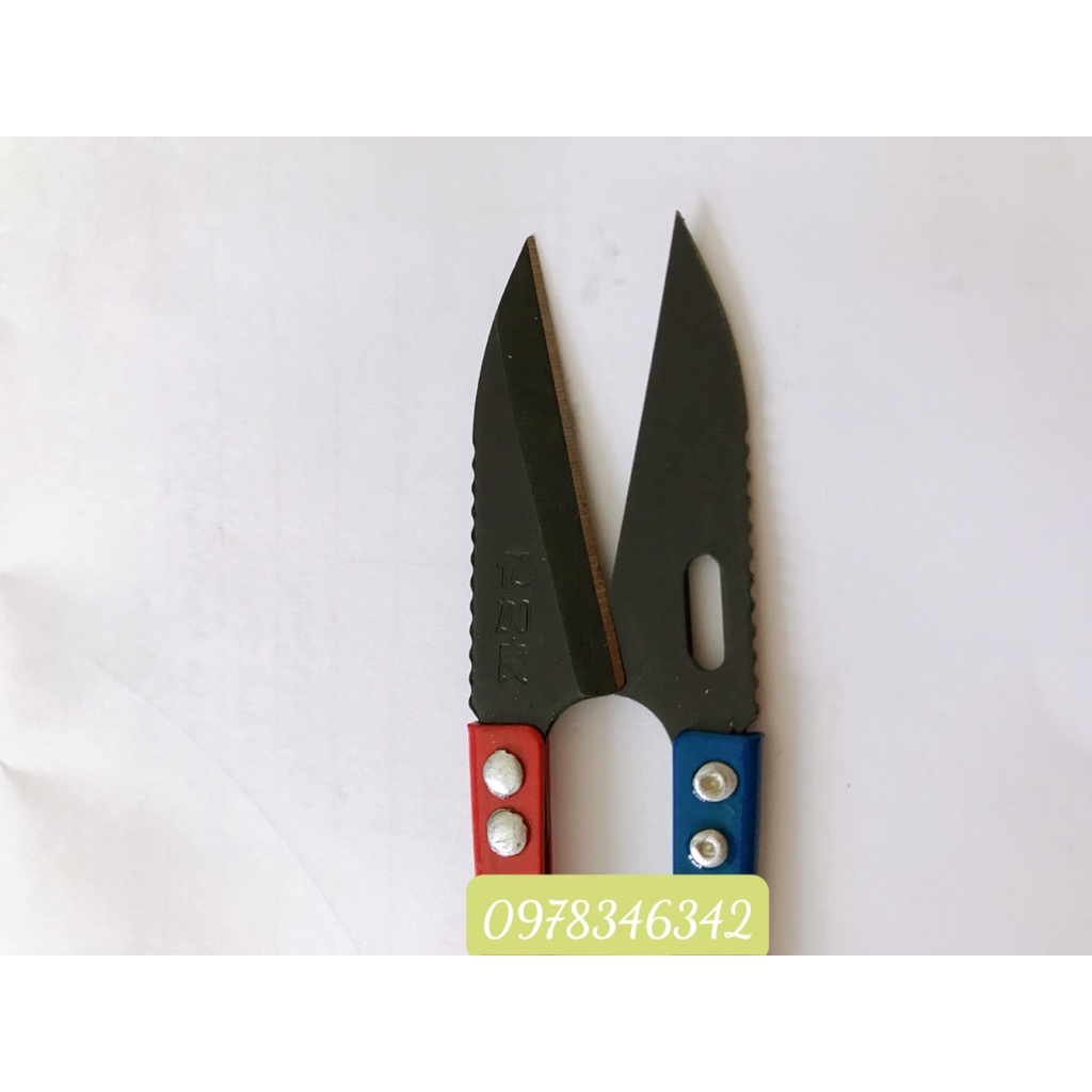 Kéo bấm sắt xanh đỏ răng cưa YJL -198