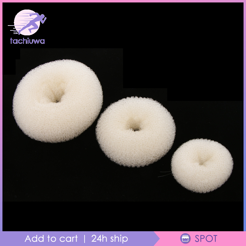 [TACHIUWA]3 Size Hair Donut Hair Bun Makers Rings Mesh Chignon Ballet Bun Hairdonut beige