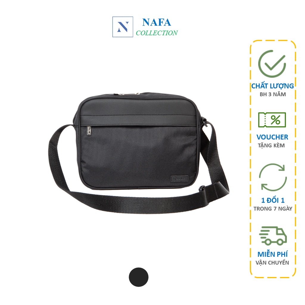 Túi đeo chéo nam đựng ipad Hamburg NAFA BG009 chất liệu canvas phối da thời trang unisex