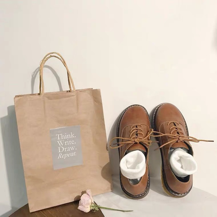 Giày Vintage Harajuku thắt nơ