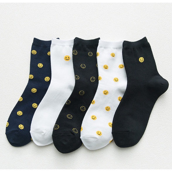 Vớ Tất Mặt Cười nhỏ cổ cao phong cách Hàn Quốc siêu dễ thương dành cho nữ.