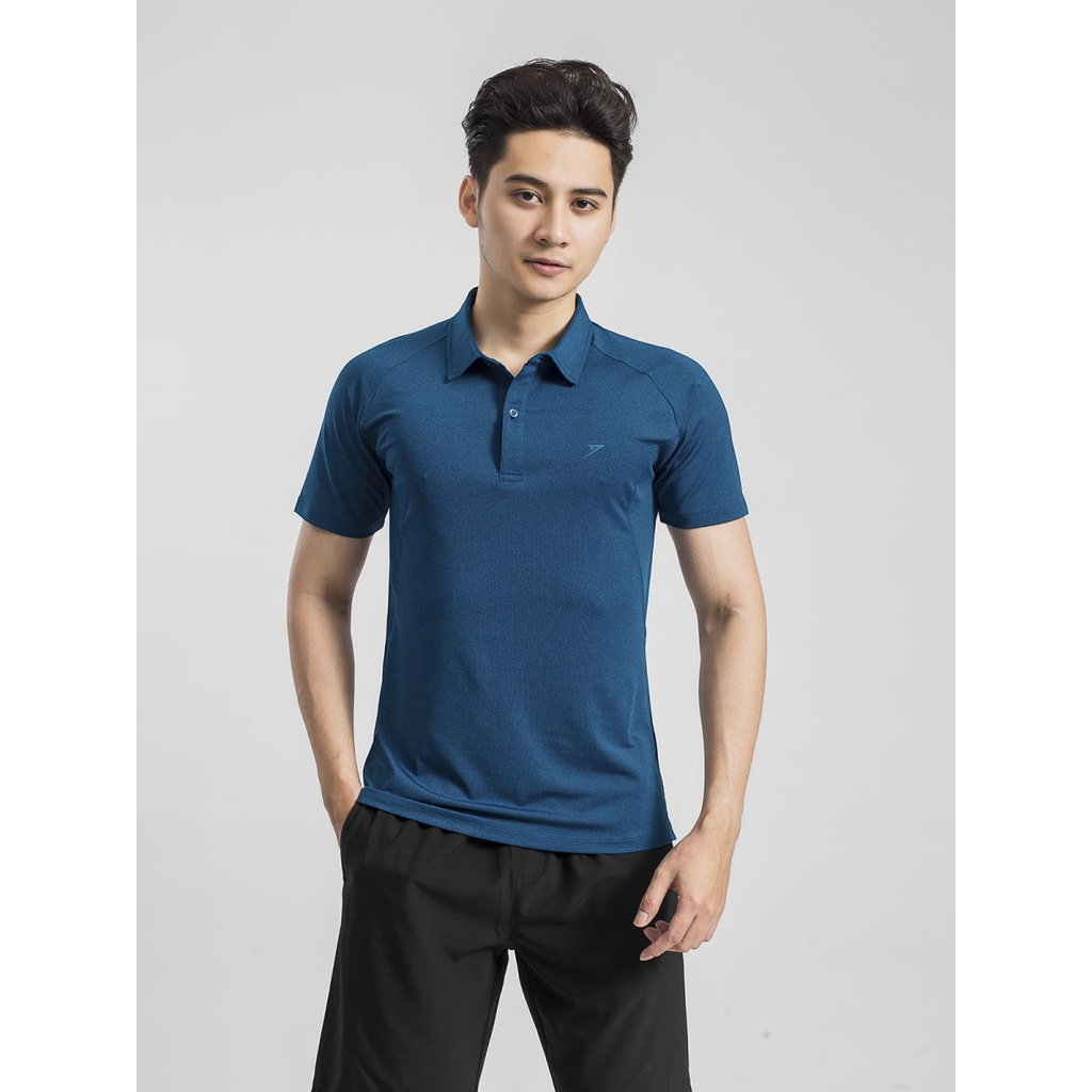 Áo Thun Nam Tay Ngắn Có Cổ Kwin KPS009S9 Màu Xanh Tím Than Dáng Slim Fit Chất Liệu Polyester