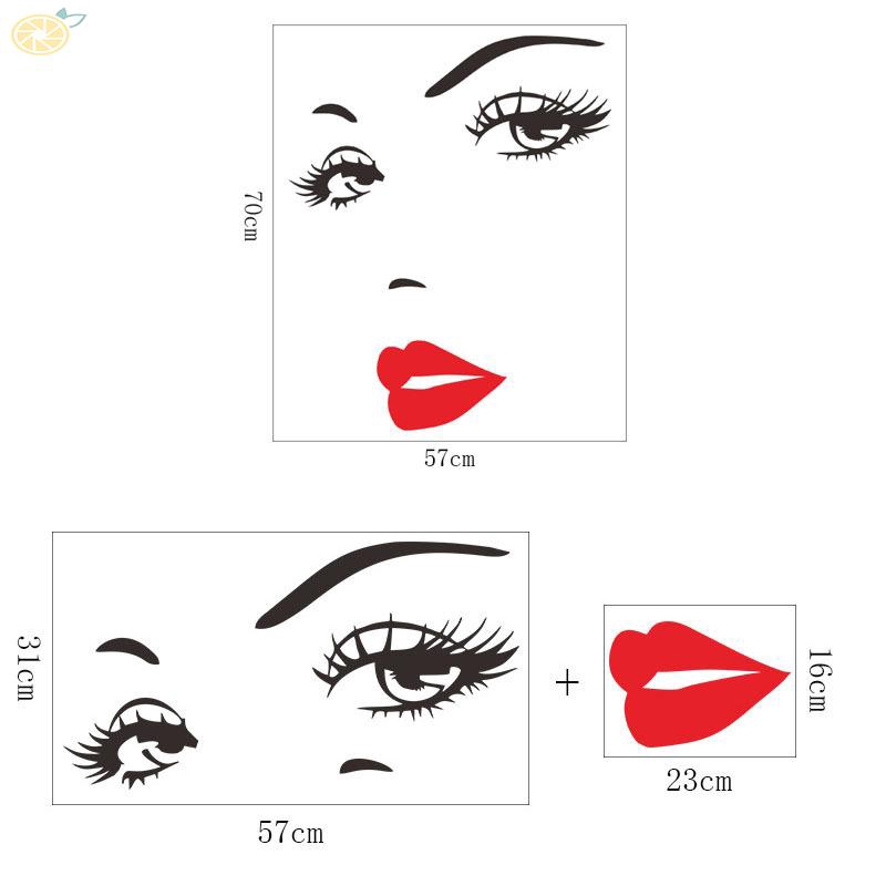 Miếng dán trang trí chông thấm nước co thể thóa hình gương mặt cô gái
